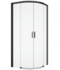 Ronal kabina półokrągła z drzwiami rozsuwanymi 100x200 cm, szkło przezroczyste, profile BLACK LINE czarny mat TLSR551000607